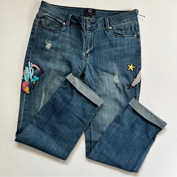 G By Giuliana Embellished Distressed Boyfriend Jeans